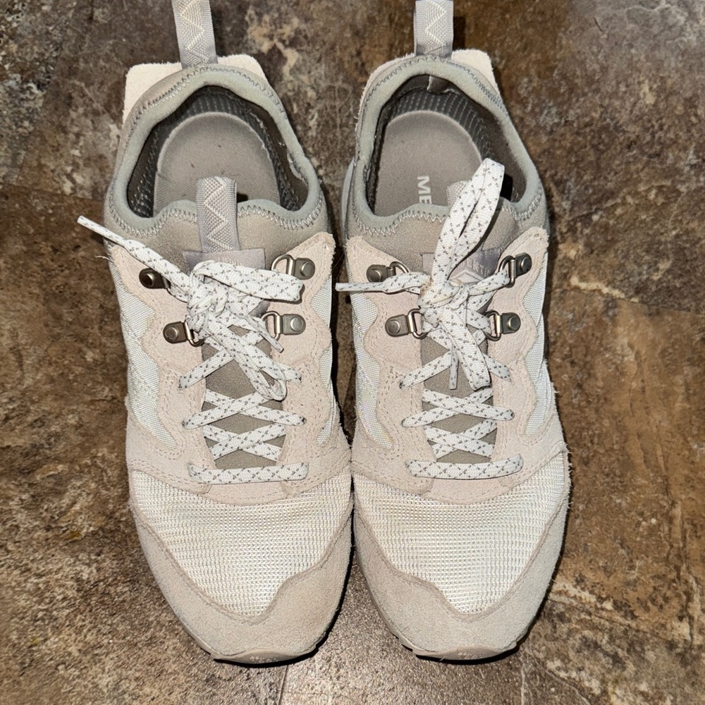 Merrell Women's Athletic Hiking Shoes in Cream and Gray